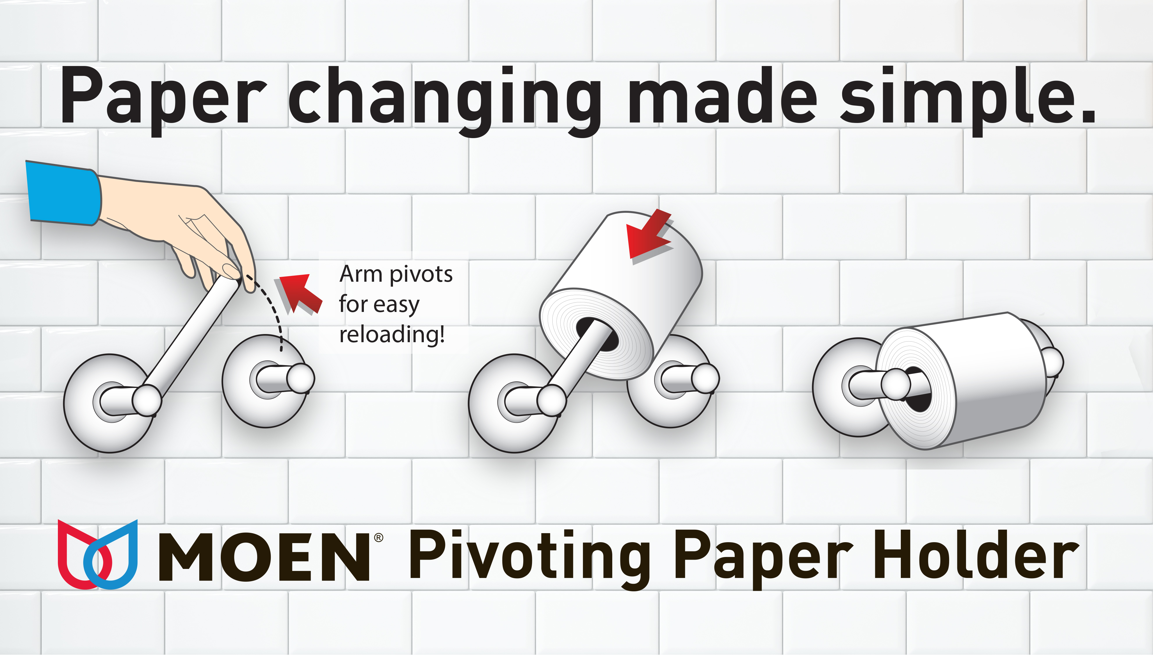 Moen BH3808BL Matte Black Genta Double Post Wall Mounted Toilet Paper